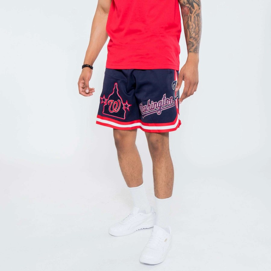 Men'S Shorts * | Pro Standard Mlb Washington Nationals Luxe Jersey Shorts Blue