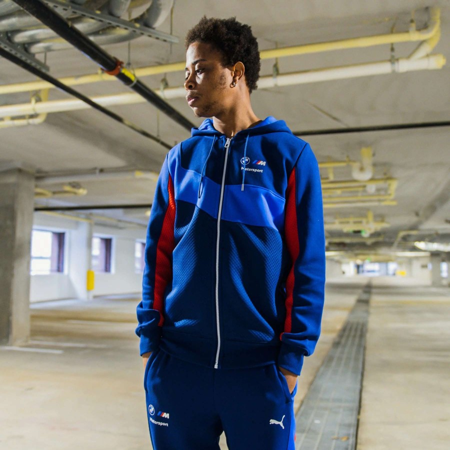 Men'S Hoodies * | Puma Bmw M Motorsport Full-Zip Hoodie Estate Blue