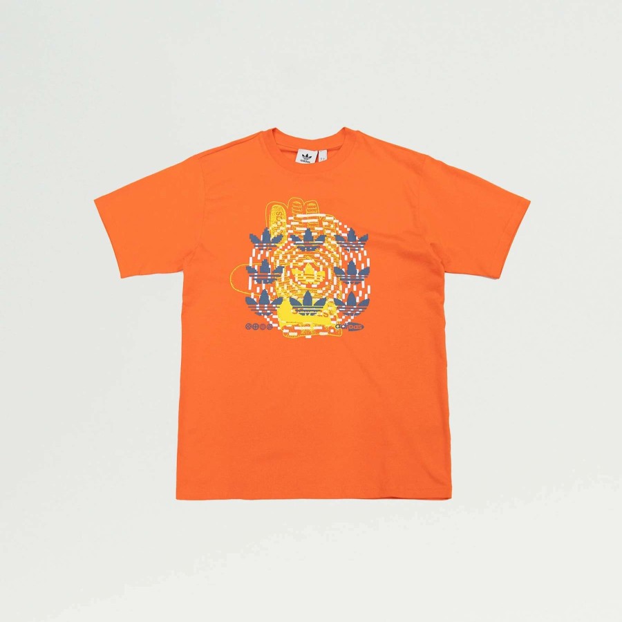 Men'S Tees * | Adidas Hypersport Multi Trefoil Tee Semi Impact Orange