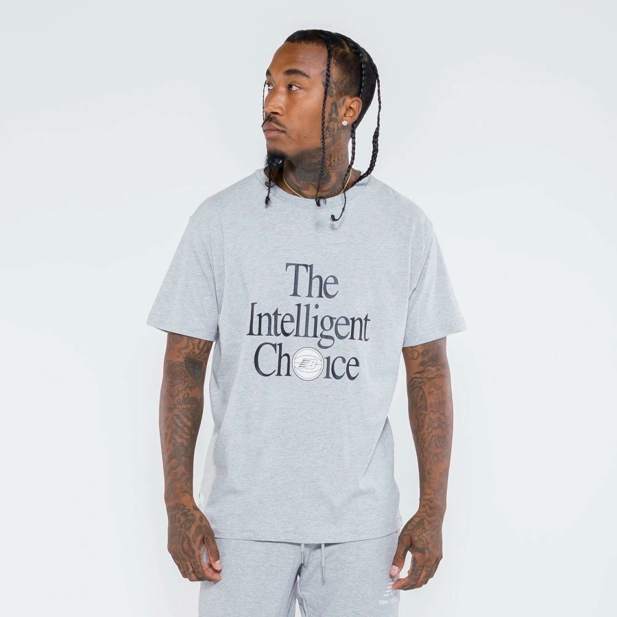 Men'S Tees * | New Balance Hoops Essential Graphic Tee Athletic Grey