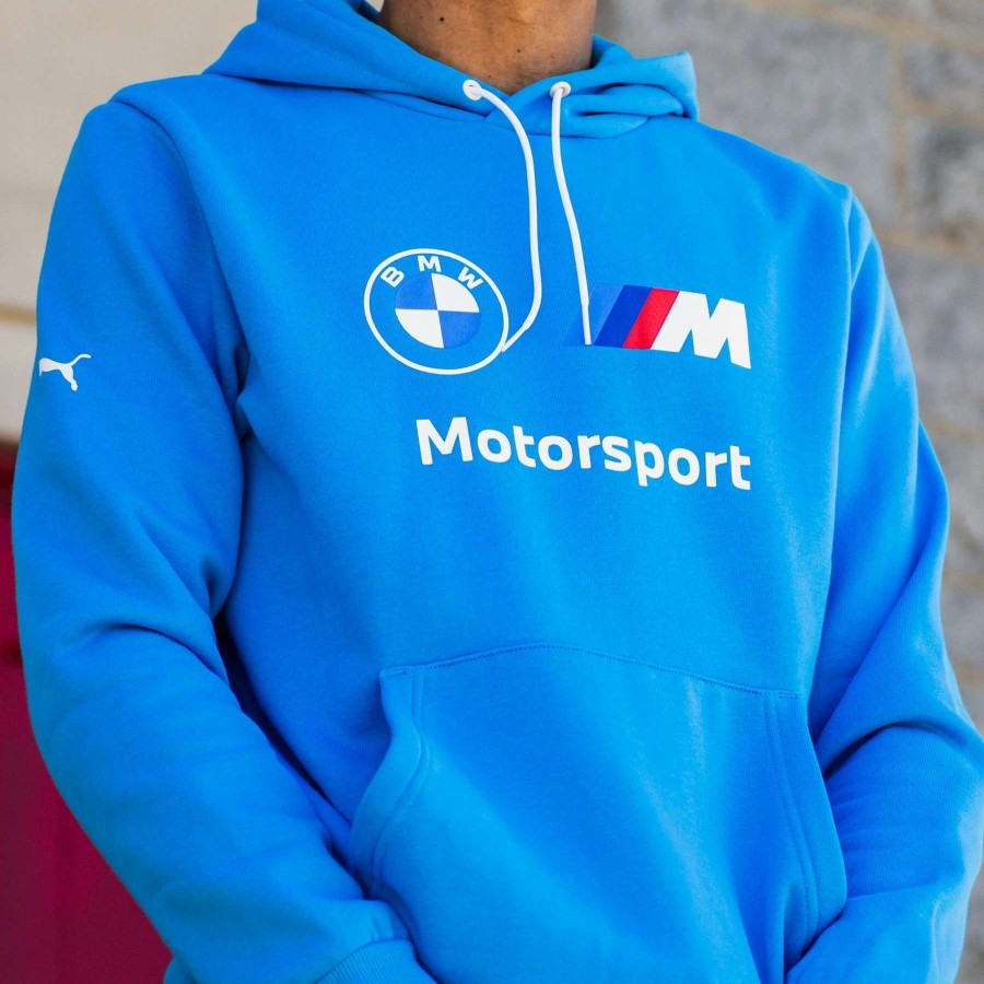 Men'S Hoodies * | Puma Bmw M Motorsport Essentials Fleece Pullover Hoodie Ocean Dive