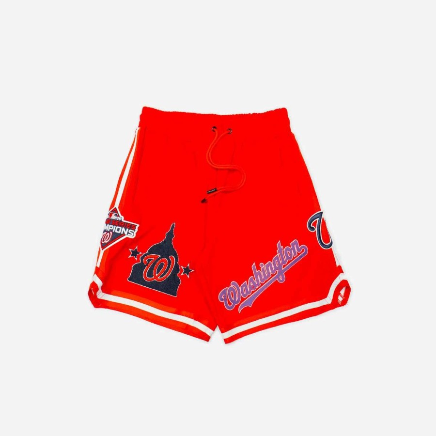 Men'S Shorts * | Pro Standard Mlb Washington Nationals Luxe Jersey Shorts Red