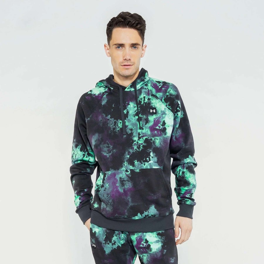 Men'S Hoodies * | Under Armour Rival Fleece Hyper Dye Hoodie Green/Black