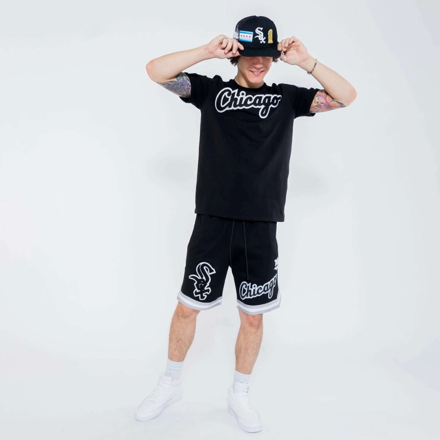 Men'S Shorts * | Pro Standard Mlb Chicago White Sox Luxe Jersey Shorts Black/White