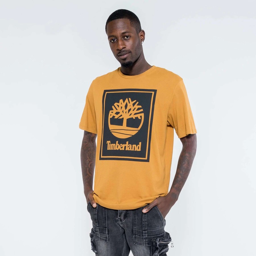 Men'S Tees * | Timberland Tree Logo Graphic Tee Wheat/Black