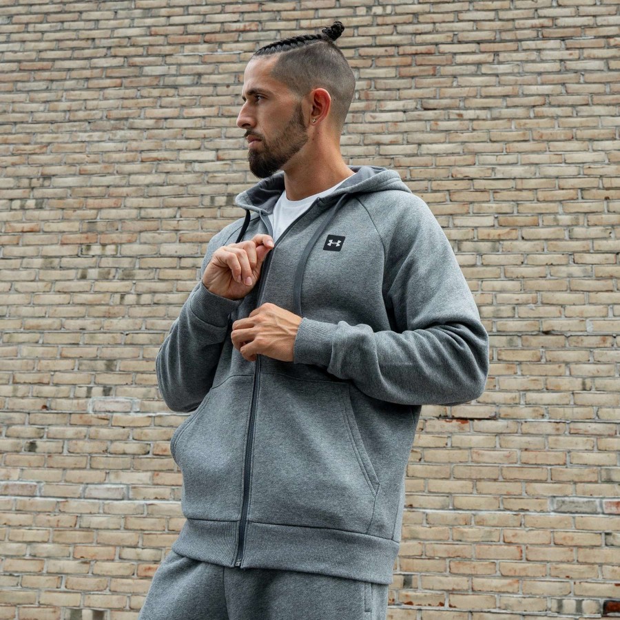 Men'S Hoodies * | Under Armour Rival Fleece Full Zip Hoodie Pitch Gray Light Heather