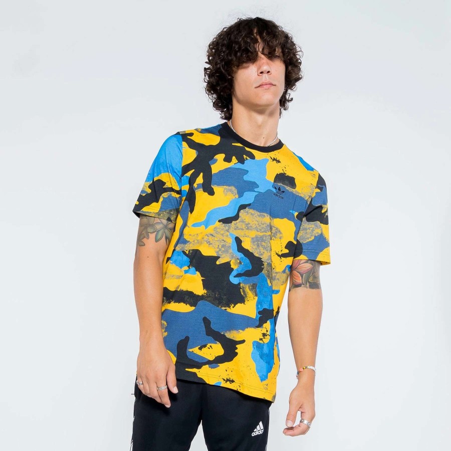 Men'S Tees * | Adidas Camo Series Allover Graphic Tee Collegiate Yellow