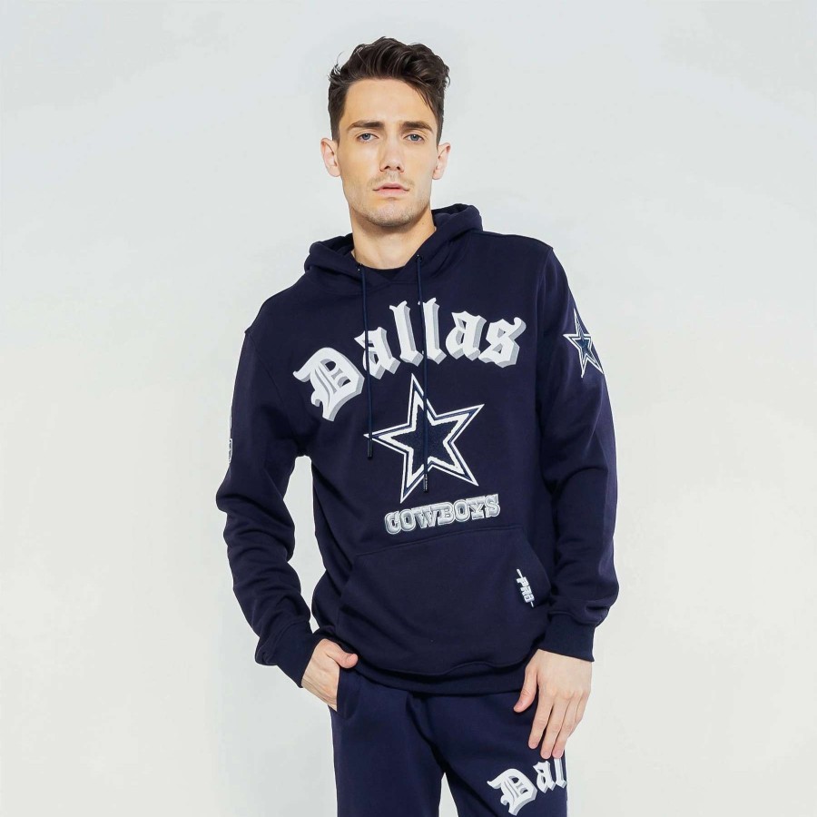 Men'S Hoodies * | Pro Standard Nfl Dallas Cowboys Luxury Athletic Collection Hoodie Navy