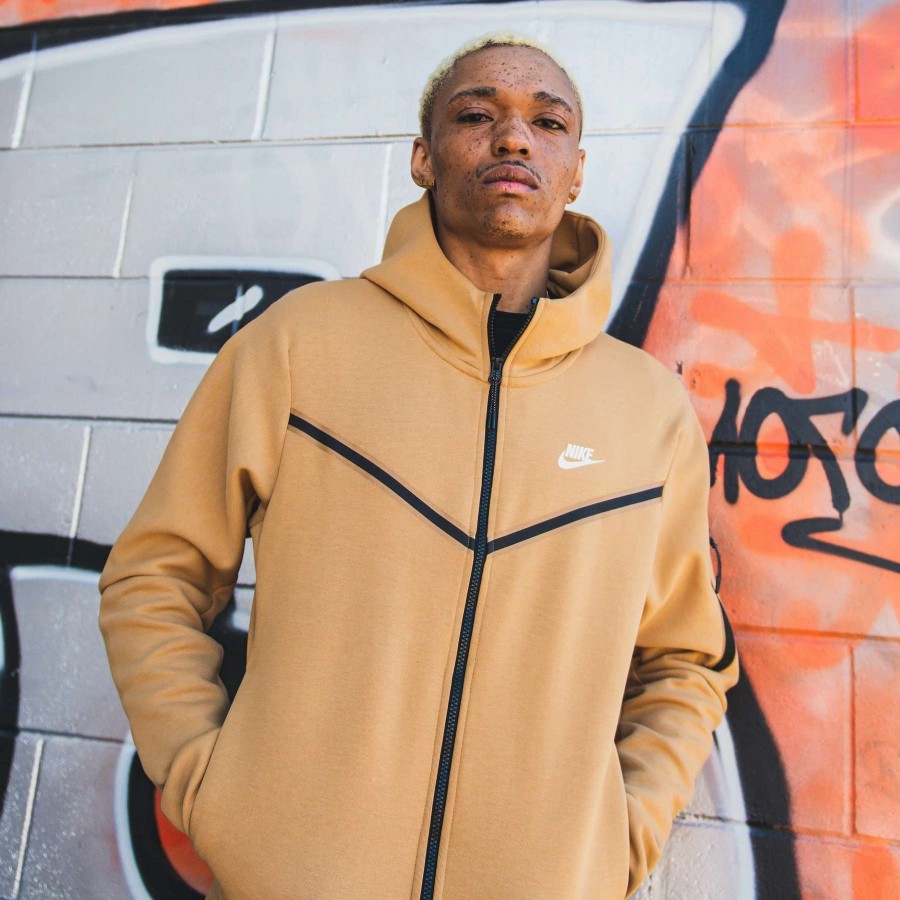 Men'S Hoodies * | Nike Tech Fleece Full-Zip Hoodie Elemental Gold/Sail