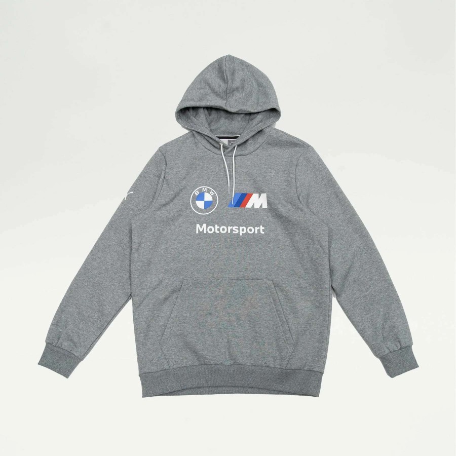 Men'S Hoodies * | Puma Bmw M Motorsport Essentials Fleece Pullover Hoodie Grey