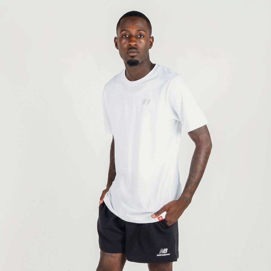 Men'S Tees * | New Balance Essentials Metallic Logo Tee White