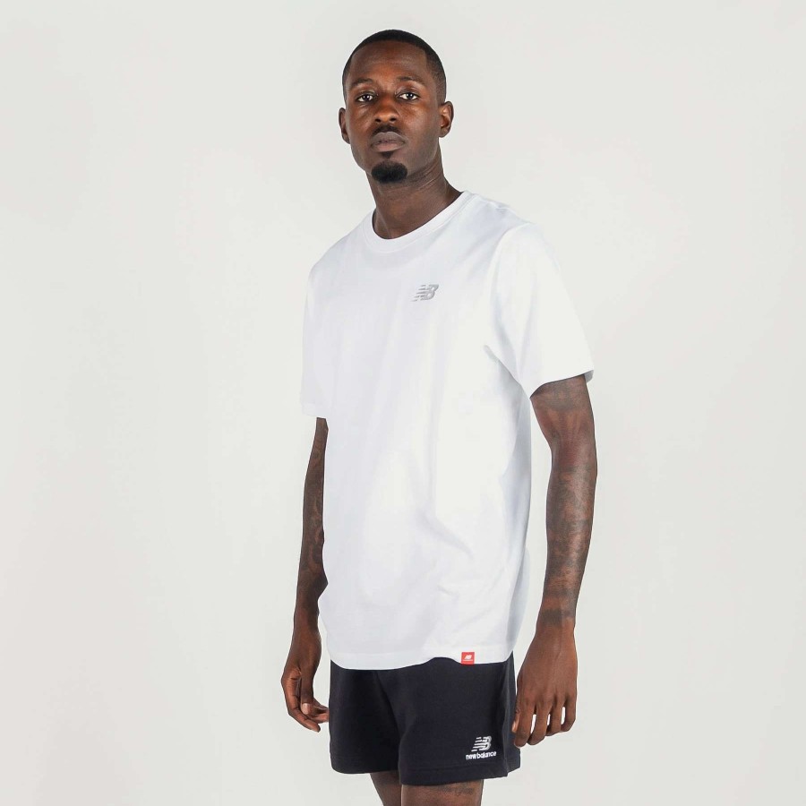 Men'S Tees * | New Balance Essentials Metallic Logo Tee White