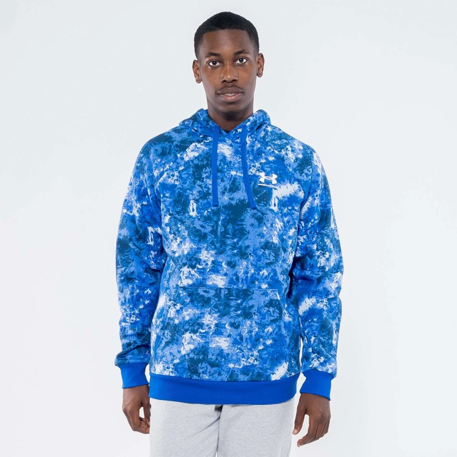 Men'S Hoodies * | Under Armour Rival Fleece Cloud Dye Hoodie Blue