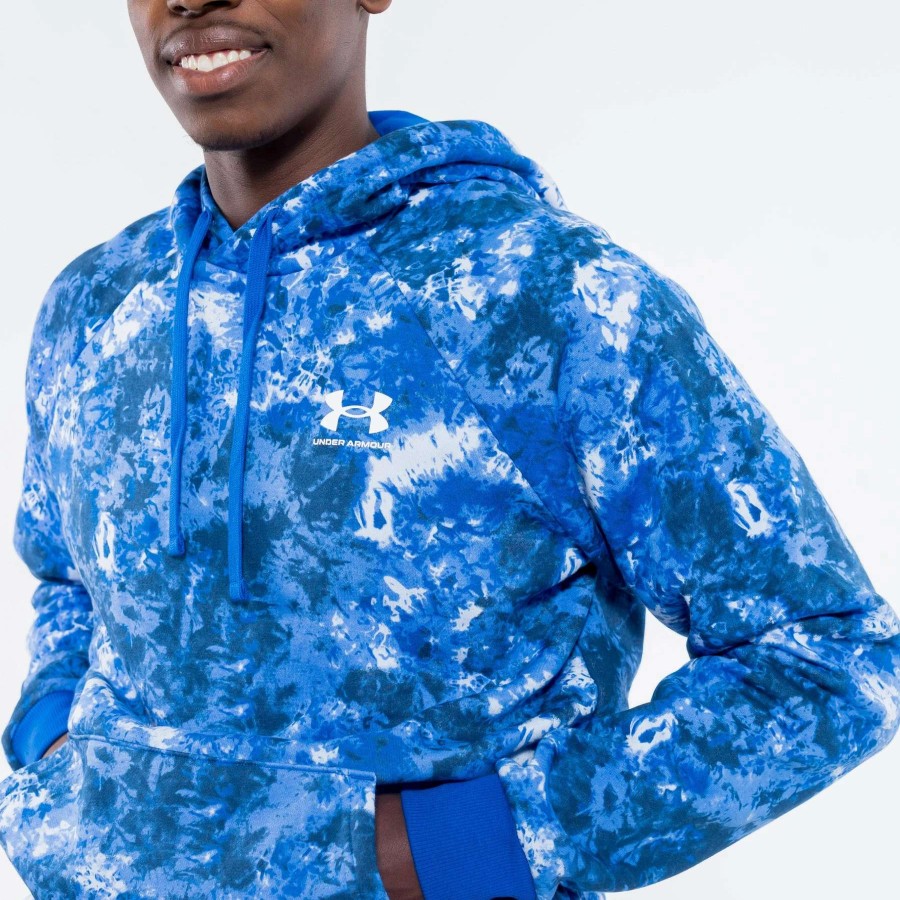 Men'S Hoodies * | Under Armour Rival Fleece Cloud Dye Hoodie Blue