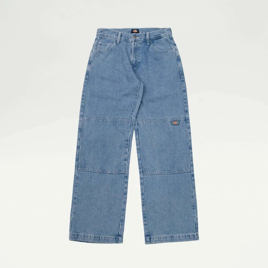 Men'S Jeans * | Dickies Loose Fit Double Knee Denim Stonewashed Indigo