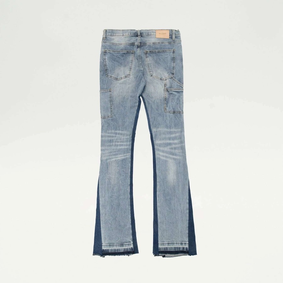 Men'S Jeans * | Valabasas Nebulla Stacked Denim Jeans Light Wash Blue ...