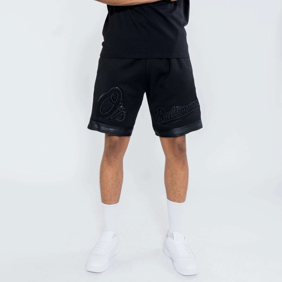 Men'S Shorts * | Pro Standard Mlb Baltimore Orioles Triple Black Shorts Black