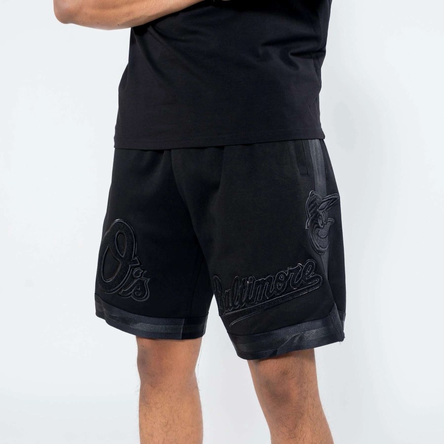 Men'S Shorts * | Pro Standard Mlb Baltimore Orioles Triple Black Shorts Black