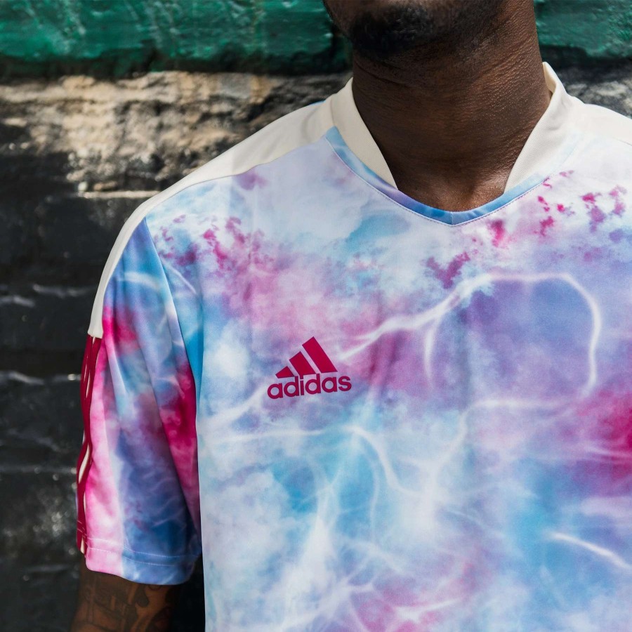 Men'S Tees * | Adidas Tie-Dye Tiro Soccer Jersey Legacy Burgundy/App Sky Rush/White