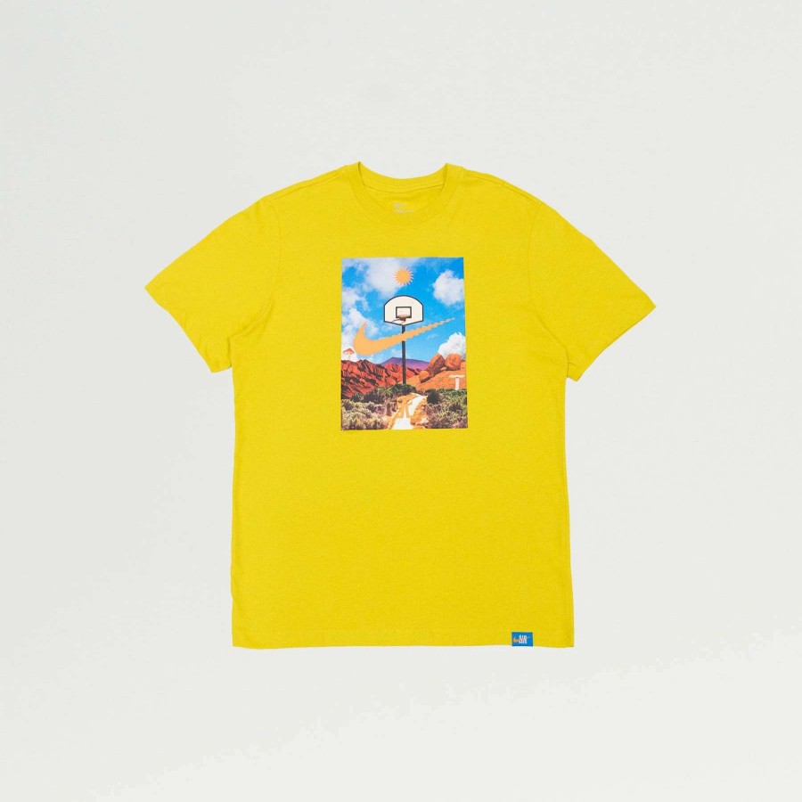 Men'S Tees * | Nike Sportwear Hoop Photo Graphic Tee Vivid Sulfur