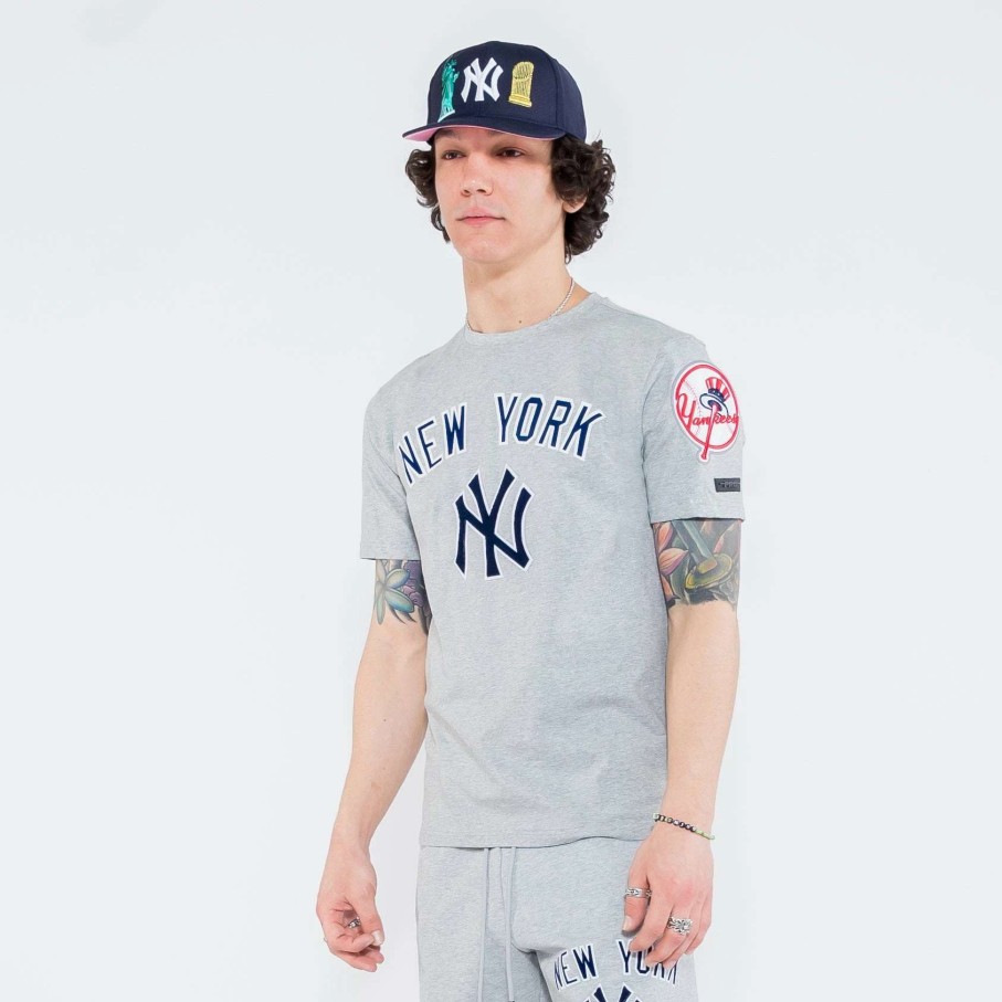 Men'S Tees * | Pro Standard Mlb New York Yankees Logo Tee Heather Grey