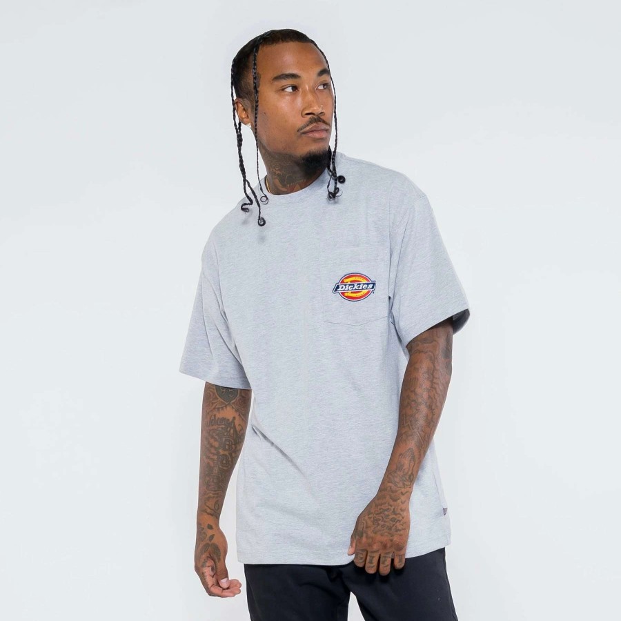 Men'S Tees * | Dickies Chest Logo Pocket Tee Heather Grey