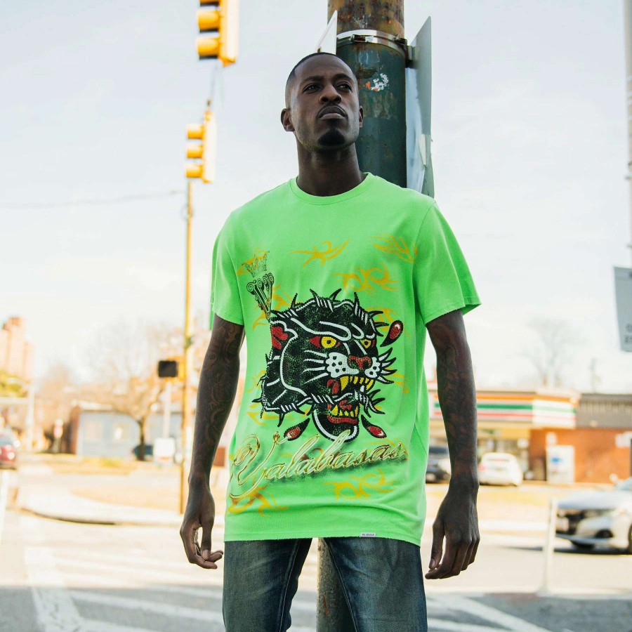 Men'S Tees * | Valabasas Bloody Panther Graphic Tee Green