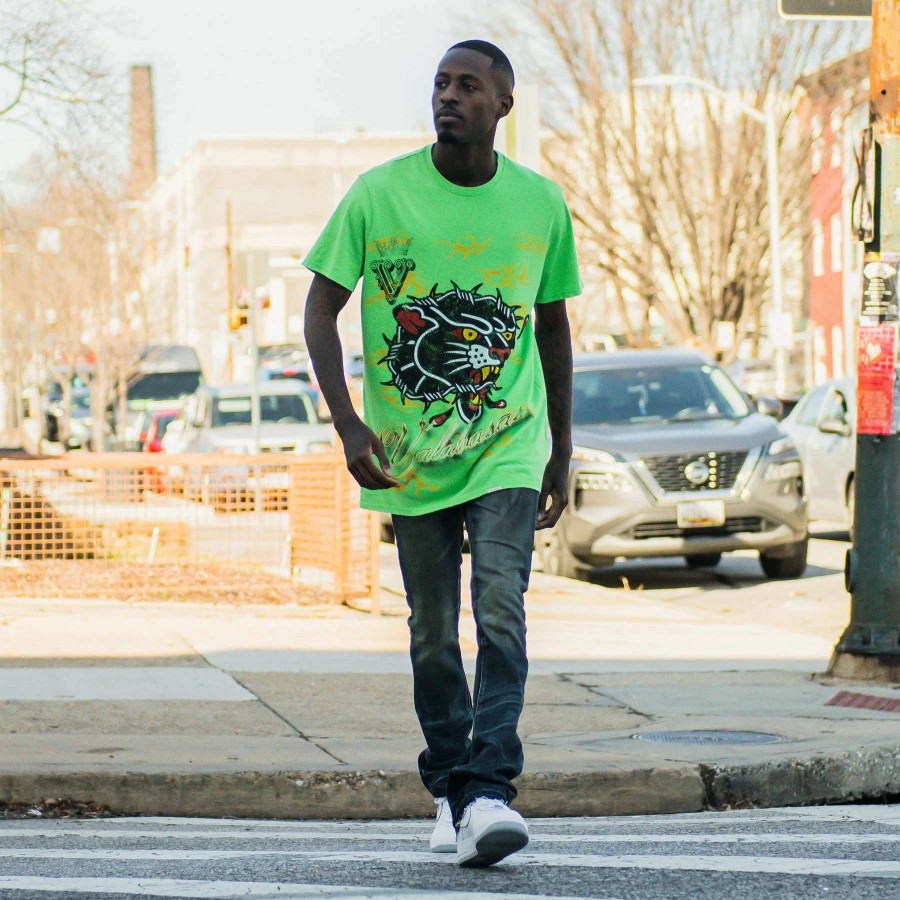 Men'S Tees * | Valabasas Bloody Panther Graphic Tee Green