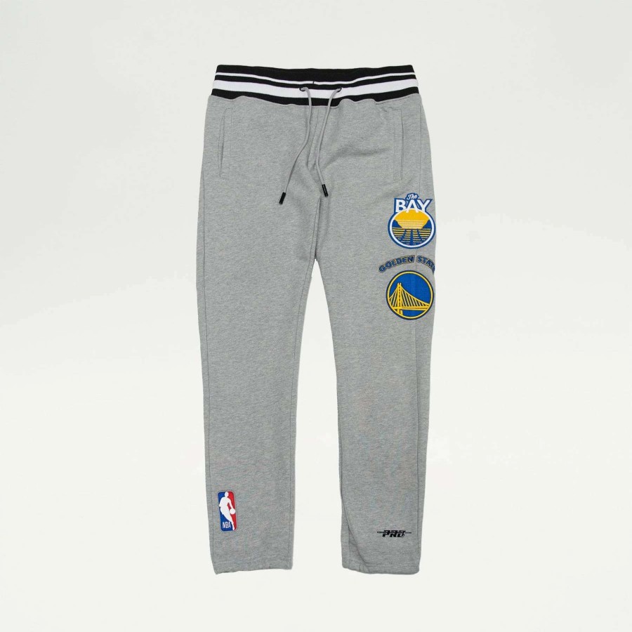 Men'S Bottoms * | Pro Standard Nba Golden State Warriors Jogger Heather Grey