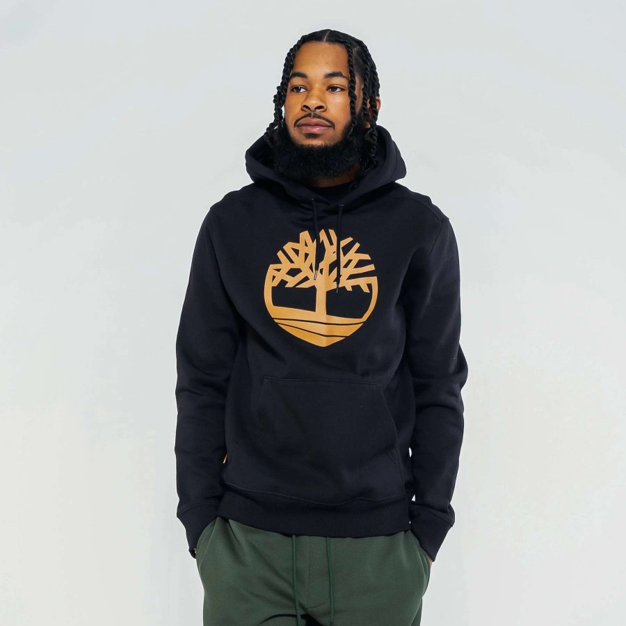 Men'S Hoodies * | Timberland Classic Tree Logo Pullover Hoodie Black