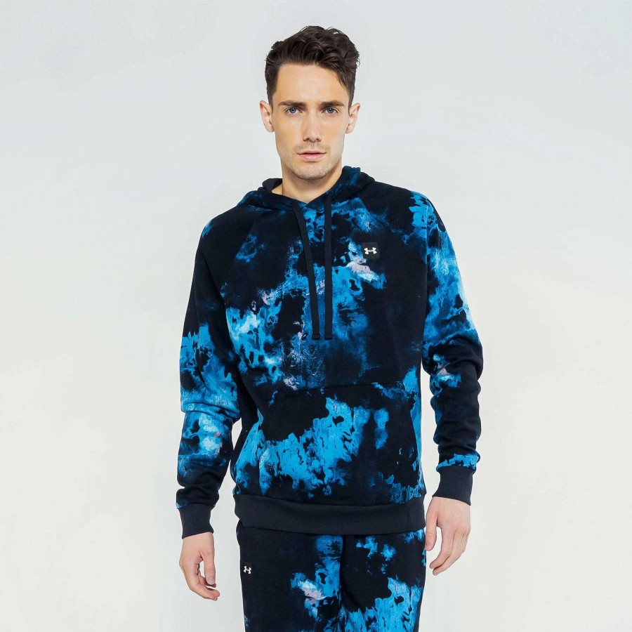 Men'S Hoodies * | Under Armour Rival Fleece Hyper Dye Hoodie Blue/Black