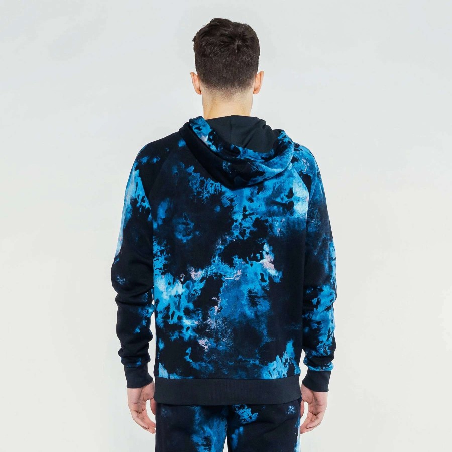 Men'S Hoodies * | Under Armour Rival Fleece Hyper Dye Hoodie Blue/Black