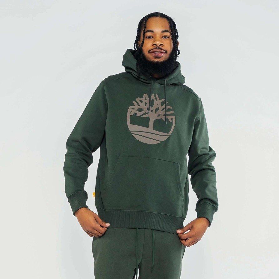 Men'S Hoodies * | Timberland Classic Tree Logo Pullover Hoodie Dark Olive