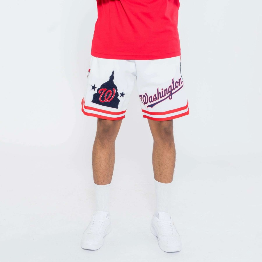 Men'S Shorts * | Pro Standard Mlb Washington Nationals Luxe Jersey Shorts White