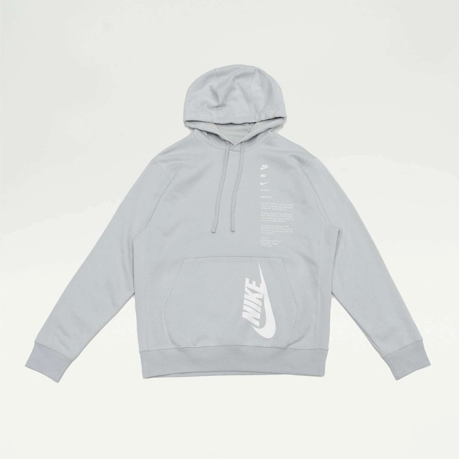 Men'S Hoodies * | Nike Club Fleece Shoebox Hoodie Grey Fog