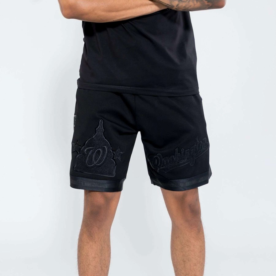 Men'S Shorts * | Pro Standard Mlb Washington Nationals Triple Black Shorts Black