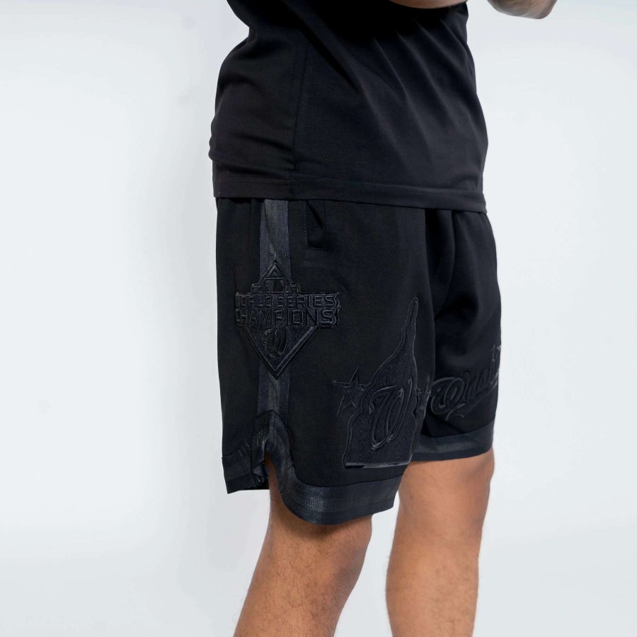 Men'S Shorts * | Pro Standard Mlb Washington Nationals Triple Black Shorts Black