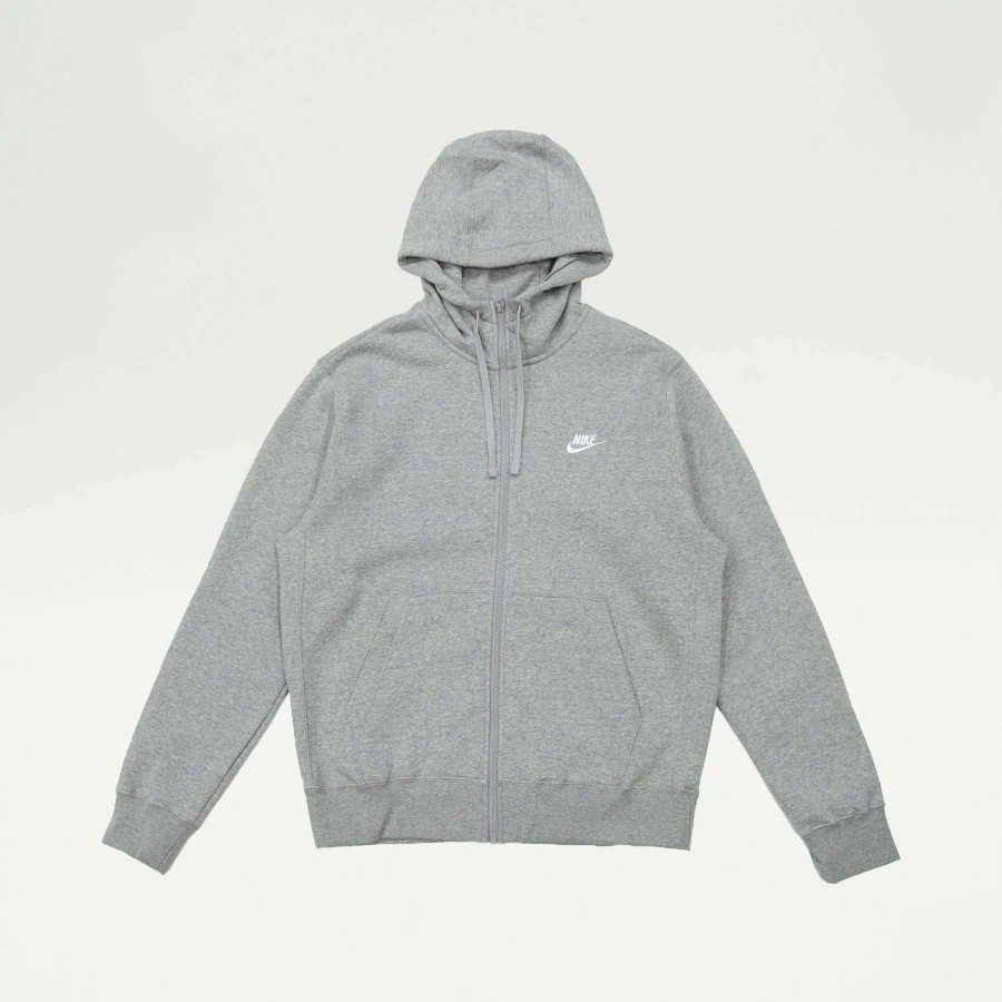 Men'S Hoodies * | Nike Sportswear Club Fleece Full-Zip Hoodie Dark Grey Heather/Matte Silver/White