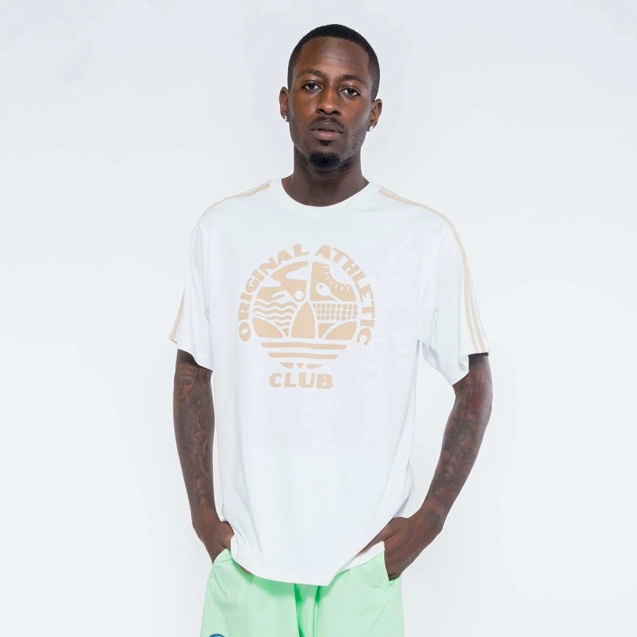 Men'S Tees * | Adidas Original Athletic Club 3-Stripe Graphic Tee White