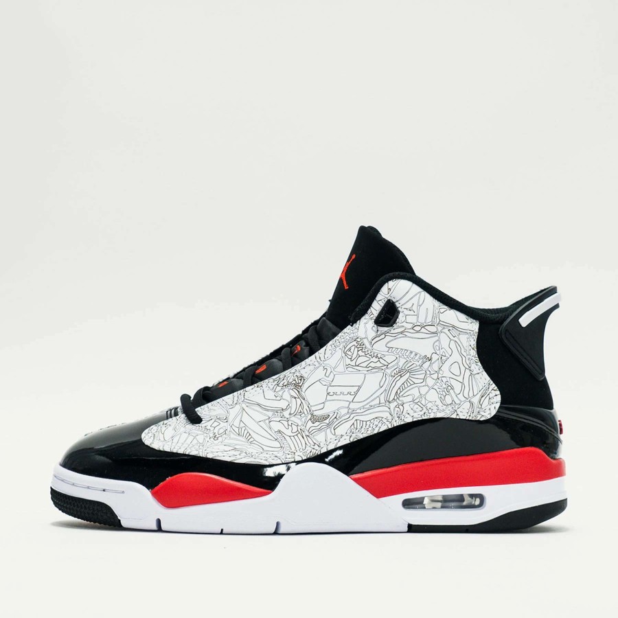 Men'S Sneakers * | Jordan Dub Zero White/Black/Fire Red