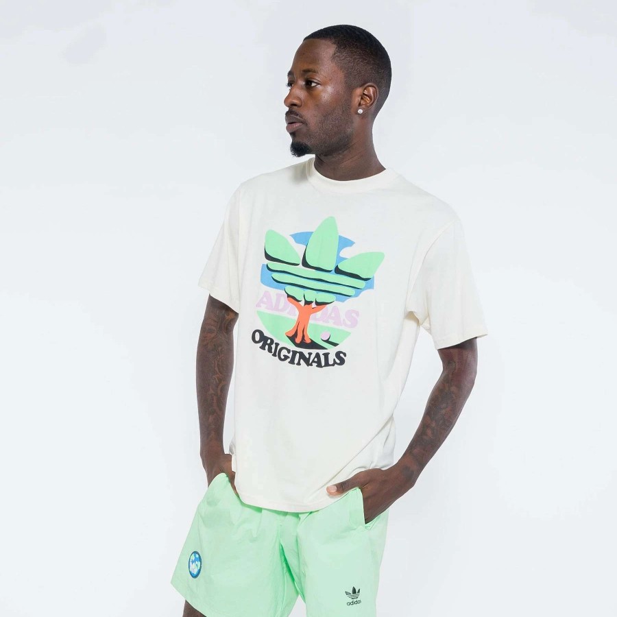 Men'S Tees * | Adidas Trefoil Tree Graphic Tee Beige