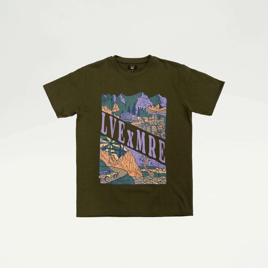 Men'S Tees * | Love More Mountain Tee Olive Green