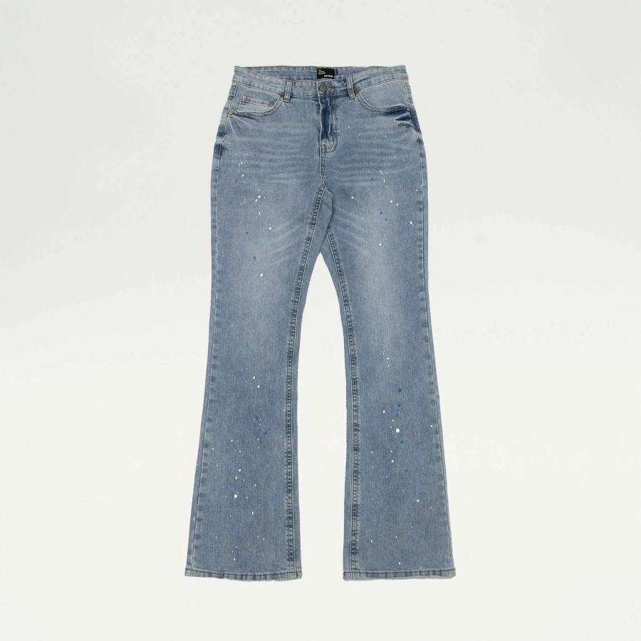 Men'S Jeans * | Eptm Stacked Paint Splattered Denim Blue